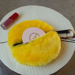 [Pouch] Fur Circle Yellow /30%SALE/